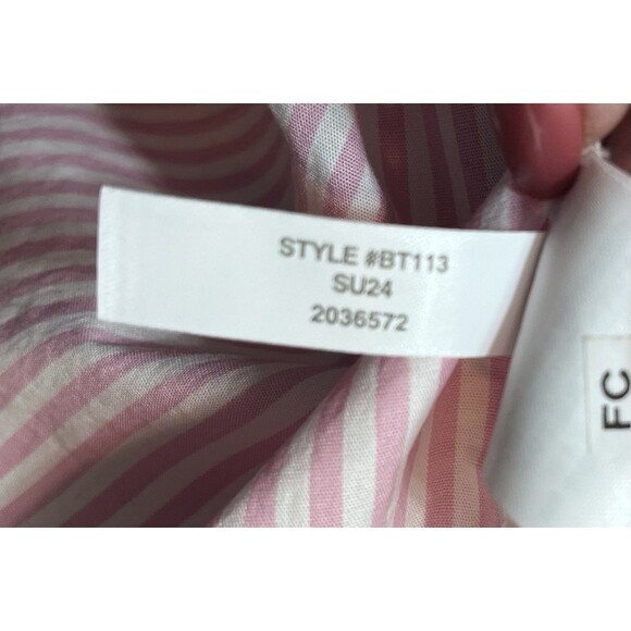 J Crew Collared Puff Sleeve Mini Shirt Striped Dress Womens 6 Petal Pink Preppy - Picture 7 of 8